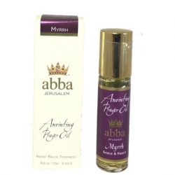 Bottle of myrhh scented abba anointing and prayer oil