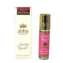 Bottle of rose scented abba anointing and prayer oil